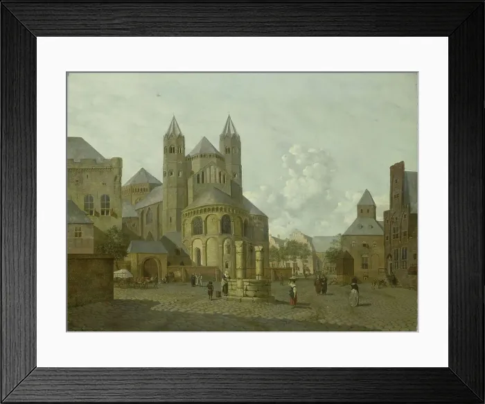 Framed Print : Imaginary Cityscape with Romanesque Church, 1793. Creator: Johannes Huibert Prins Framed Print : Imaginary Cityscape with Romanesque Church, 1793. Creator: Johannes Huibert Prins