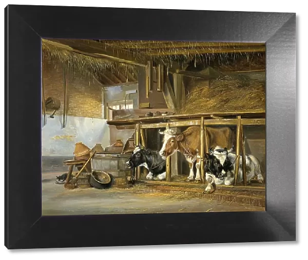 Cows in a Stable, 1820. Creator: Jan van Ravenswaay