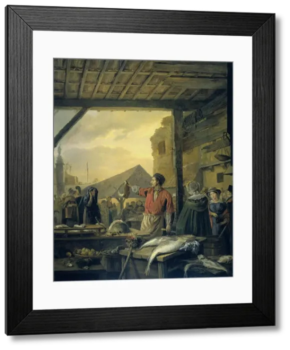 Framed Print : The Fish Market in Antwerp, 1827. Creator: Ignatius van Regemorter Framed Print : The Fish Market in Antwerp, 1827. Creator: Ignatius van Regemorter