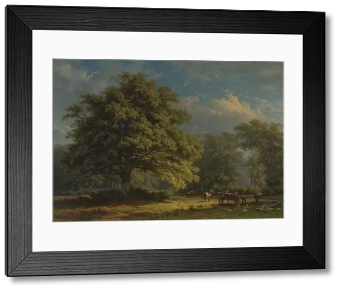 Framed Print : View in the Bentheim Forest, 1870. Creator: George Andries Roth Framed Print : View in the Bentheim Forest, 1870. Creator: George Andries Roth