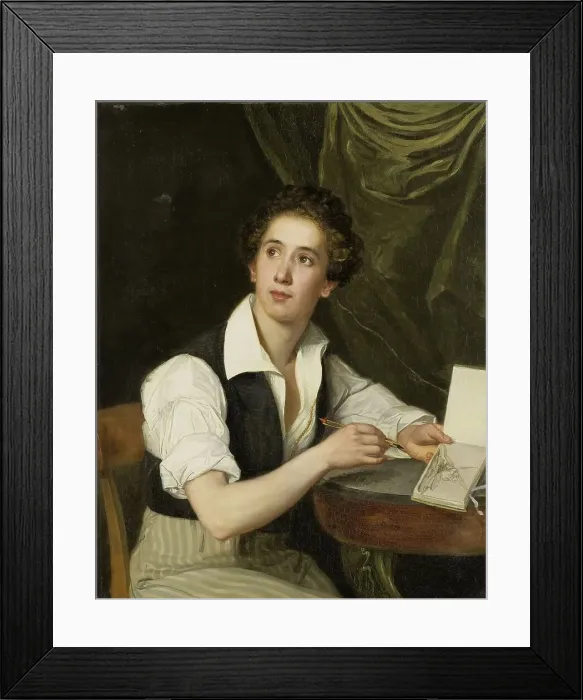 Framed Print : Self-Portrait, 1824-1826. Creator: Charles Louis Saligo Framed Print : Self-Portrait, 1824-1826. Creator: Charles Louis Saligo