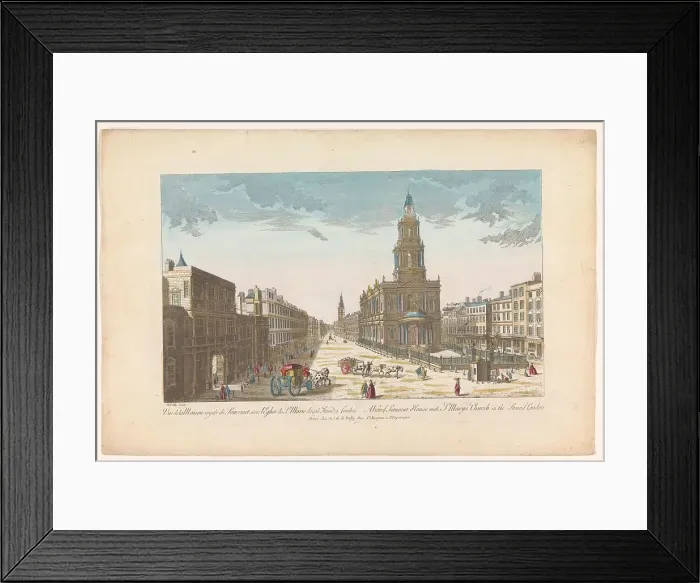 Framed Print : View of Somerset House and Saint Mary-le-Strand Church in London, 1722-after 1758. Creator: Nicolas Jean Baptiste Poilly Framed Print : View of Somerset House and Saint Mary-le-Strand Church in London, 1722-after 1758. Creator: Nicolas Jean Baptiste Poilly