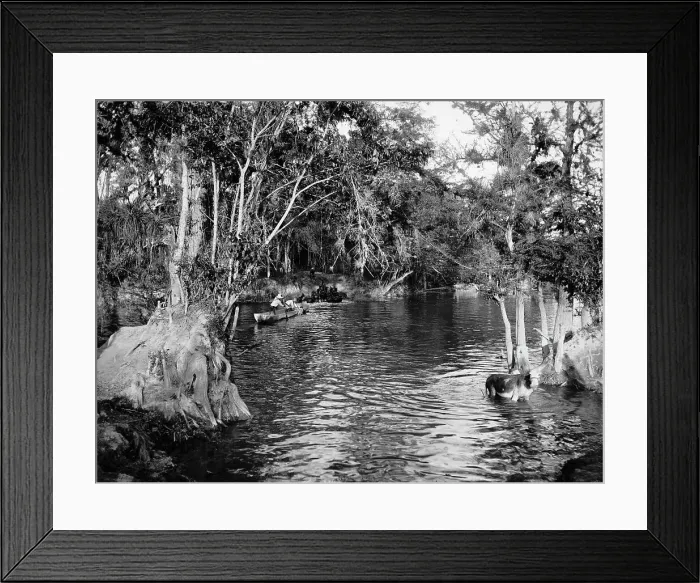 Framed Print : Ferry at Puente Real, between 1880 and 1897. Creator: William H. Jackson Framed Print : Ferry at Puente Real, between 1880 and 1897. Creator: William H. Jackson