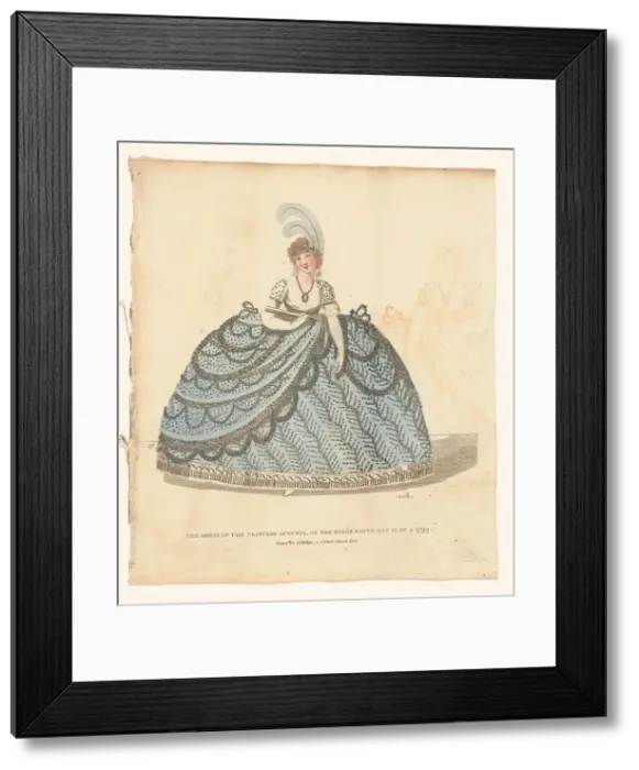 Framed Print : Magazine of Female Fashions of London and Paris. The dress of the Princess Augusta, on the... 1799. Creator: Piercy Roberts Framed Print : Magazine of Female Fashions of London and Paris. The dress of the Princess Augusta, on the... 1799. Creator: Piercy Roberts