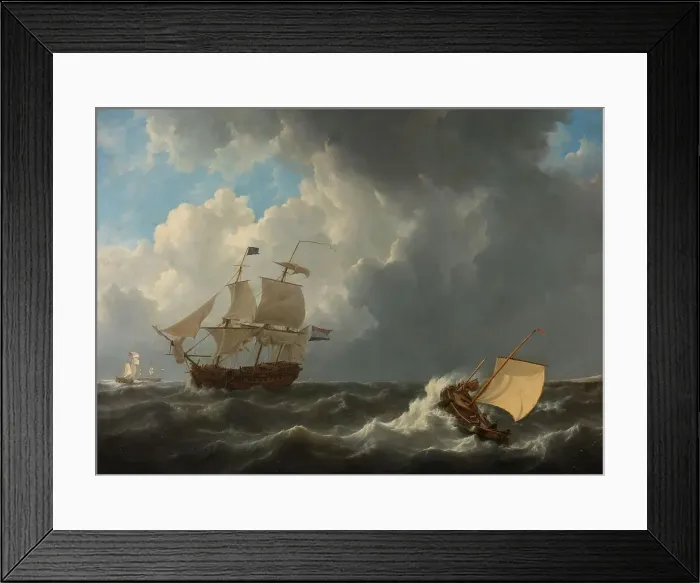 Framed Print : Ships in a Turbulent Sea, 1826. Creator: Johannes Christiaan Schotel Framed Print : Ships in a Turbulent Sea, 1826. Creator: Johannes Christiaan Schotel