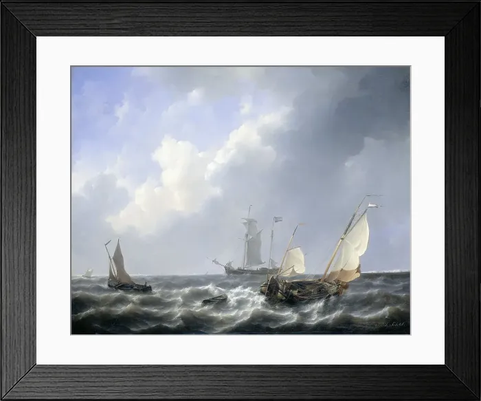 Framed Print : Seascape from the Zeeland Waters, near the Island of Schouwen, 1825-1827. Creator: Petrus Johannes Schotel Framed Print : Seascape from the Zeeland Waters, near the Island of Schouwen, 1825-1827. Creator: Petrus Johannes Schotel