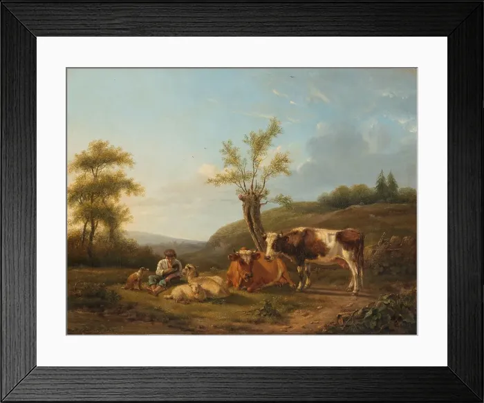 Framed Print : Landscape with Cattle near Darthuizen, 1814. Creator: Hendrik Stokvisch Framed Print : Landscape with Cattle near Darthuizen, 1814. Creator: Hendrik Stokvisch