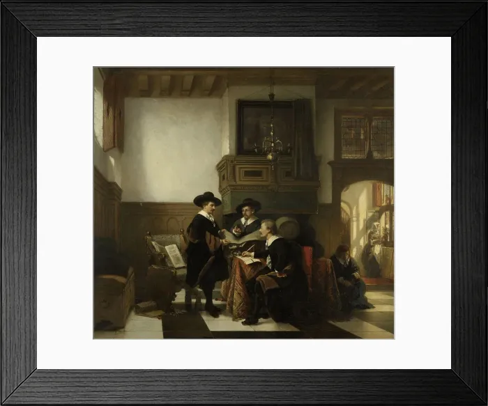 Framed Print : The sample masters of the Leiden Saaihal, 1866. Creator: Johannes Anthonie Balthasar Stroebel Framed Print : The sample masters of the Leiden Saaihal, 1866. Creator: Johannes Anthonie Balthasar Stroebel