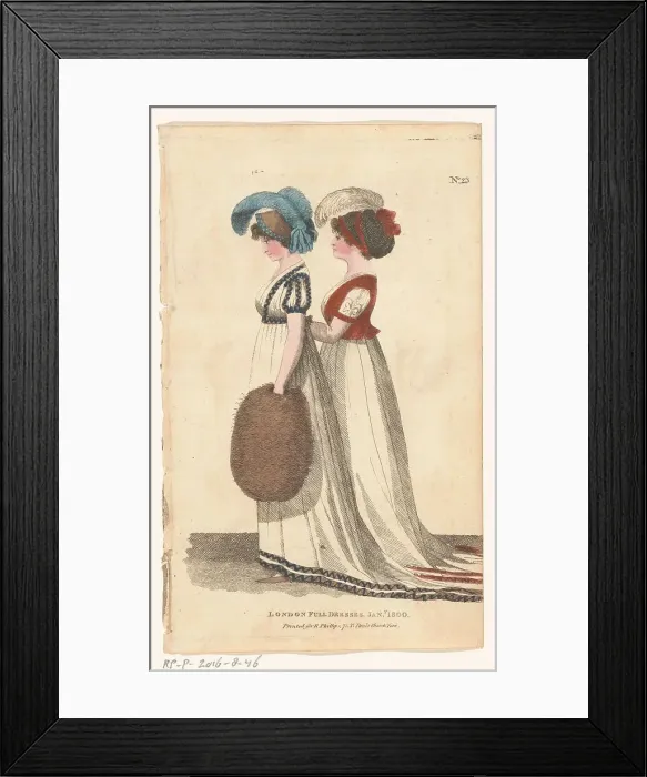 Framed Print : Magazine of Female Fashions of London and Paris. No.23. London Full Dresses, Jan. 1800, 1800. Creator: Unknown