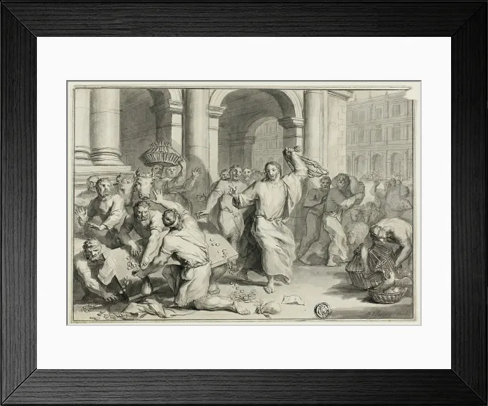 Framed Print : Christ Driving the Money-Changers from the Temple, n.d. Creator: Ottmar Elliger, the younger