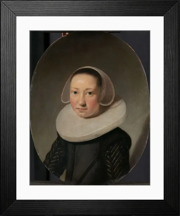 Framed Print : Portrait of a young Woman, 1637. Creator: Anon Framed Print : Portrait of a young Woman, 1637. Creator: Anon