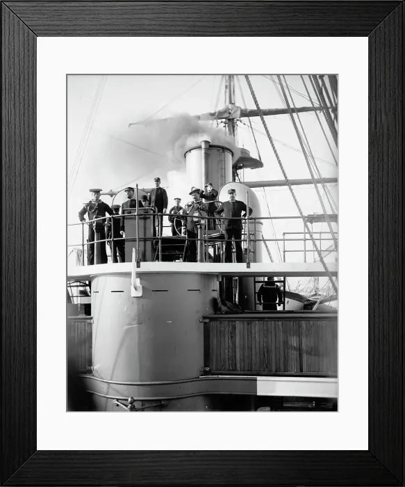 Framed Print : U.S.S. Newark, the bridge, between 1891 and 1901. Creator: Unknown