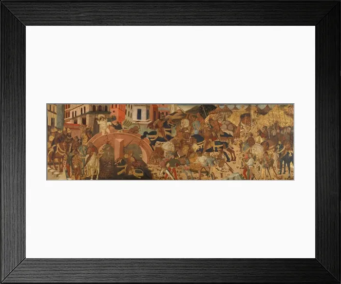 Framed Print : Horatius Cocles Defending the Sublician Bridge, c.1450. Creator: Anon Framed Print : Horatius Cocles Defending the Sublician Bridge, c.1450. Creator: Anon
