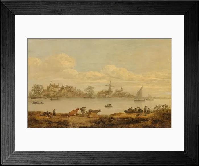 Framed Print : View of a River, c.1635. Creator: Anon Framed Print : View of a River, c.1635. Creator: Anon