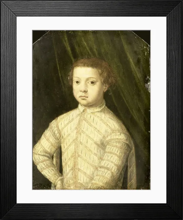 Framed Print : Portrait of a Boy, thought to be Giovanni de Medici (1543-1562), 1545-1570. Creator: Anon Framed Print : Portrait of a Boy, thought to be Giovanni de Medici (1543-1562), 1545-1570. Creator: Anon