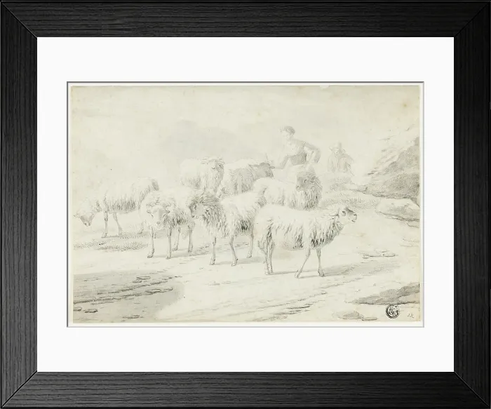 Framed Print : Shepherdess and Sheep, n.d. Creator: Philipp Peter Roos Framed Print : Shepherdess and Sheep, n.d. Creator: Philipp Peter Roos