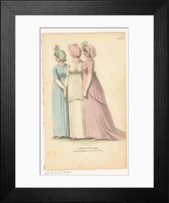 Framed Print : Magazine of Female Fashions of London and Paris. No. 16: London June 1799, 1799. Creator: Unknown Framed Print : Magazine of Female Fashions of London and Paris. No. 16: London June 1799, 1799. Creator: Unknown