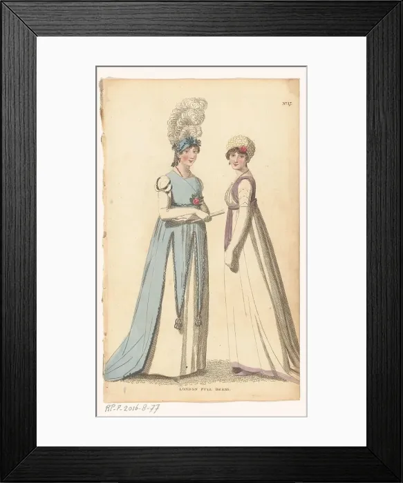 Framed Print : Magazine of Female Fashions of London and Paris. No. 17: London full dress, 1798-1806. Creator: Unknown Framed Print : Magazine of Female Fashions of London and Paris. No. 17: London full dress, 1798-1806. Creator: Unknown