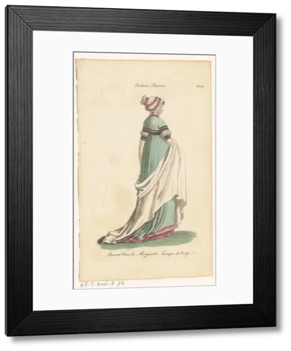 Framed Print : Magazine of Female Fashions of London and Paris. No. 19: Costume Parisien, 1798-1806. Creator: Unknown Framed Print : Magazine of Female Fashions of London and Paris. No. 19: Costume Parisien, 1798-1806. Creator: Unknown