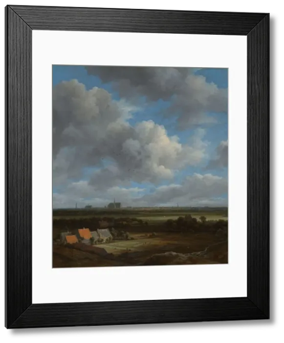 Framed Print : View of Haarlem from the Northwest, with the Bleaching Fields in the Foreground, c.1650-c.1682. Creator: Jacob van Ruisdael