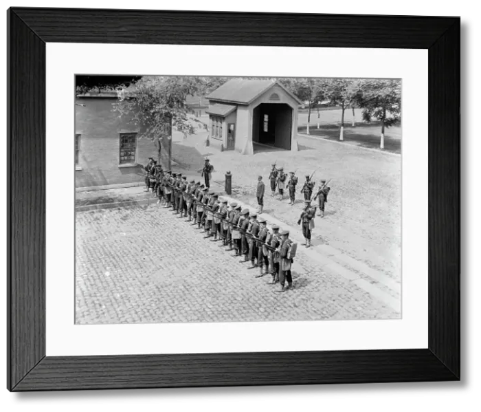 Framed Print : U.S.S. Boston, riot drill at Brooklyn Navy Yard, between 1890 and 1901. Creator: Unknown Framed Print : U.S.S. Boston, riot drill at Brooklyn Navy Yard, between 1890 and 1901. Creator: Unknown