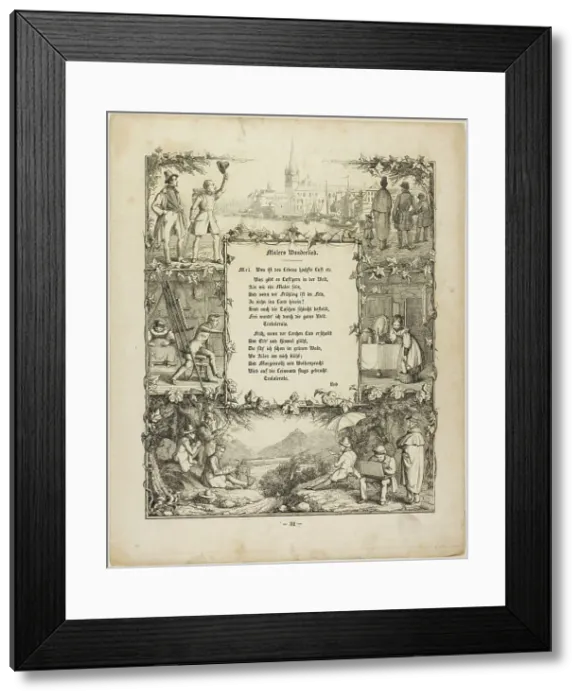 Framed Print : The Painter's Wandering Song, 1837. Creator: Rudolf von Normann Framed Print : The Painter's Wandering Song, 1837. Creator: Rudolf von Normann