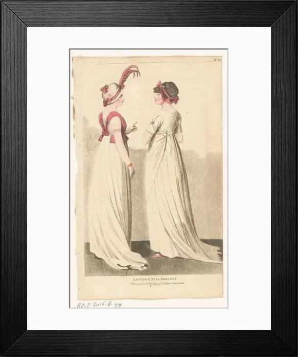 Framed Print : Magazine of Female Fashions of London and Paris. No. 22. London Full Dresses. 1798-1806. Creator: Unknown Framed Print : Magazine of Female Fashions of London and Paris. No. 22. London Full Dresses. 1798-1806. Creator: Unknown
