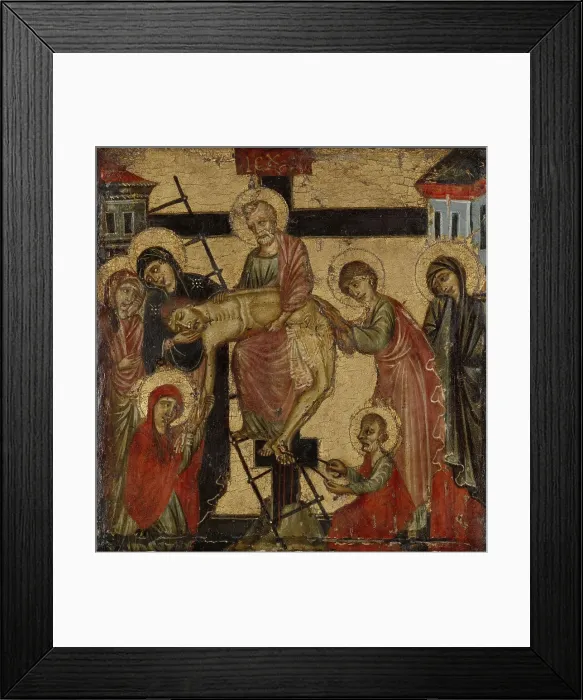 Framed Print : The Deposition and the Entombment, c.1290. Creator: Anon Framed Print : The Deposition and the Entombment, c.1290. Creator: Anon