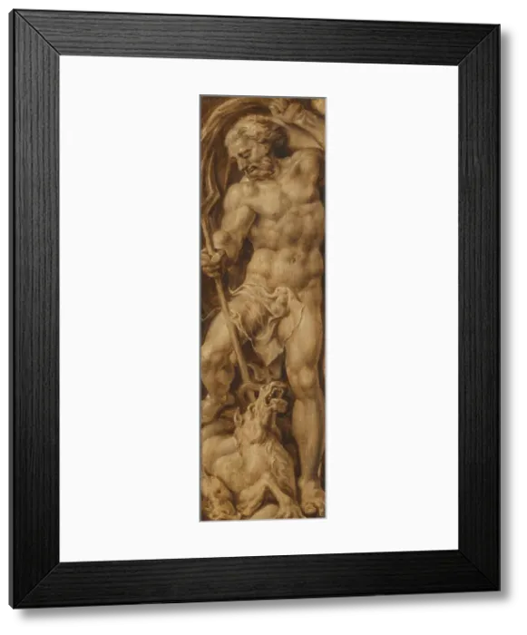 Framed Print : Neptune Stabbing a Sea Horse, c.1550-c.1560. Creator: Maerten van Heemskerck Framed Print : Neptune Stabbing a Sea Horse, c.1550-c.1560. Creator: Maerten van Heemskerck