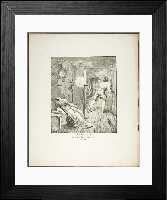 Framed Print : The Carbuncle, plate three from Zehn Blätter zu Hebels Alemannischen Gedichten, 1820. Creator: Sophie Reinhard Framed Print : The Carbuncle, plate three from Zehn Blätter zu Hebels Alemannischen Gedichten, 1820. Creator: Sophie Reinhard