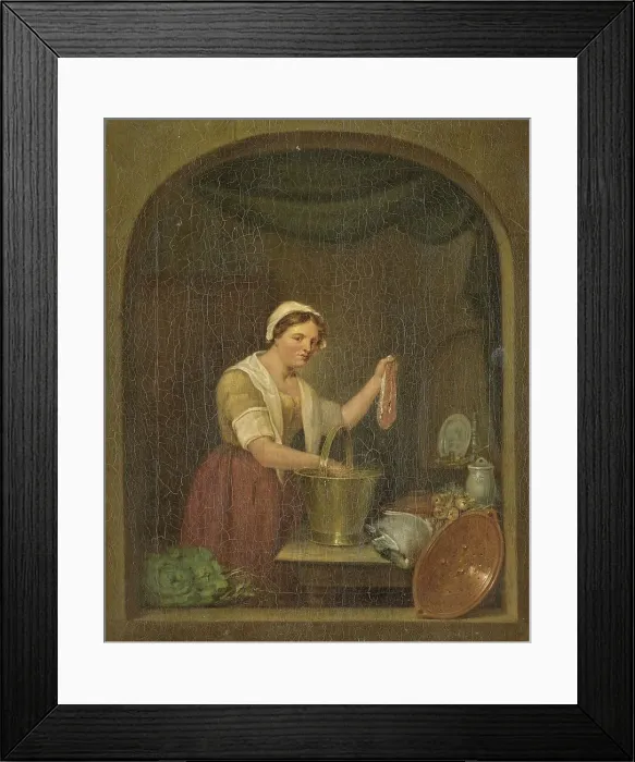 Framed Print : The Kitchen Maid, 1820. Creator: Jan de Ruyter Framed Print : The Kitchen Maid, 1820. Creator: Jan de Ruyter