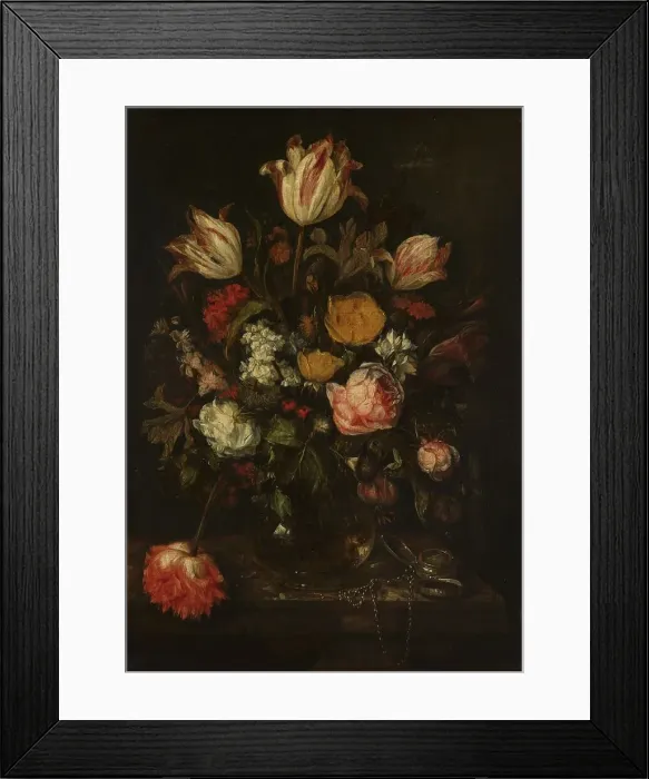 Framed Print : Still Life with Flowers, c.1660-1690. Creator: Abraham van Beyeren Framed Print : Still Life with Flowers, c.1660-1690. Creator: Abraham van Beyeren