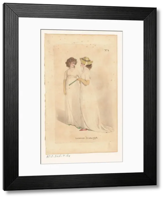 Framed Print : Magazine of Female Fashions of London and Paris, No. 4: London June 1798, 1798. Creator: Unknown Framed Print : Magazine of Female Fashions of London and Paris, No. 4: London June 1798, 1798. Creator: Unknown
