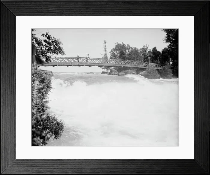 Framed Print : Three Sisters Bridge (i.e. Three Sister Island), Niagara Riv[er], between 1880 and 1897. Creator: William H. Jackson