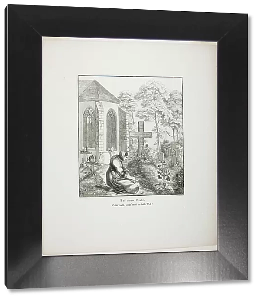 On a Grave, plate nine from Zehn Blätter zu Hebels Alemannischen Gedichten, 1820. Creator: Sophie Reinhard