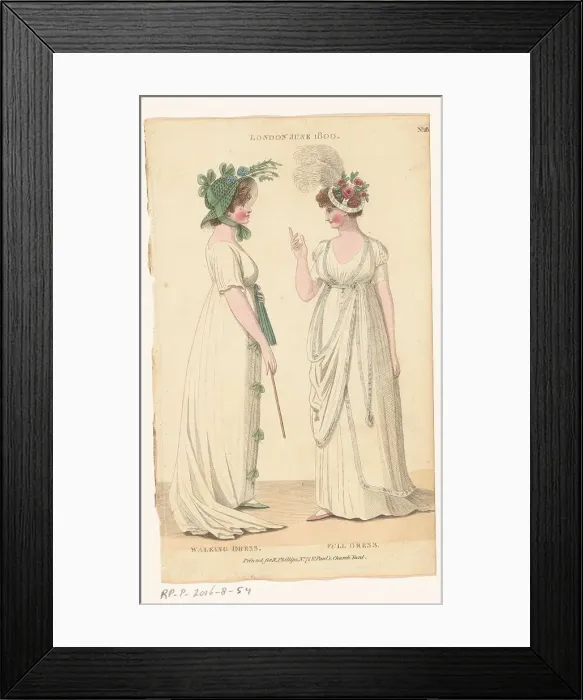 Framed Print : Magazine of Female Fashions of London and Paris, No. 28: London, June 1800: Walking Dress... 1800. Creator: Unknown Framed Print : Magazine of Female Fashions of London and Paris, No. 28: London, June 1800: Walking Dress... 1800. Creator: Unknown
