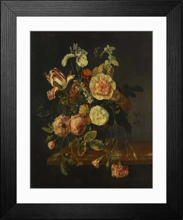 Framed Print : Still Life with Flowers, 1670-1727. Creator: Jacob van Walscapelle Framed Print : Still Life with Flowers, 1670-1727. Creator: Jacob van Walscapelle
