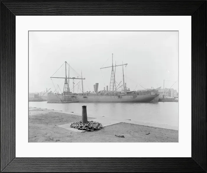 Framed Print : U.S.S. Buffalo, at Brooklyn Navy Yard, between 1898 and 1901. Creator: Unknown
