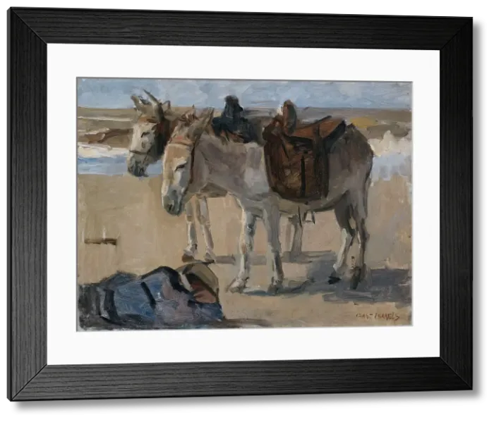 Framed Print : Two Donkeys, 1897-1901. Creator: Isaac Lazerus Israels Framed Print : Two Donkeys, 1897-1901. Creator: Isaac Lazerus Israels