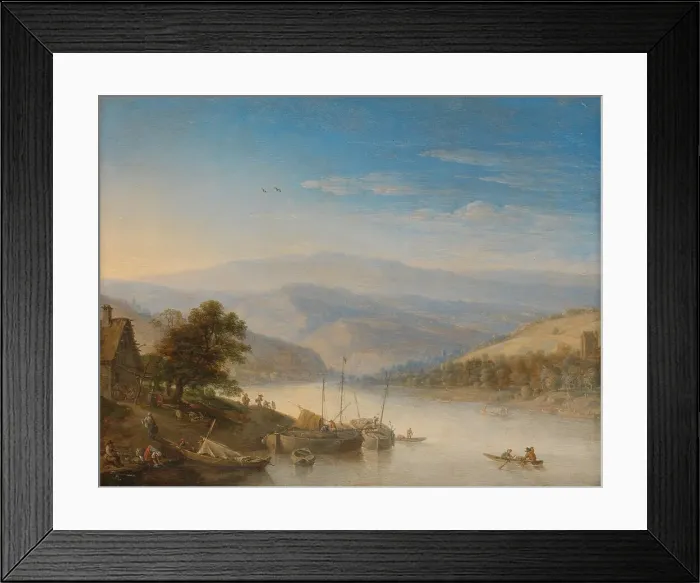 Framed Print : View of the Rhine River near Andernach, 1655. Creator: Herman Saftleven the Younger Framed Print : View of the Rhine River near Andernach, 1655. Creator: Herman Saftleven the Younger