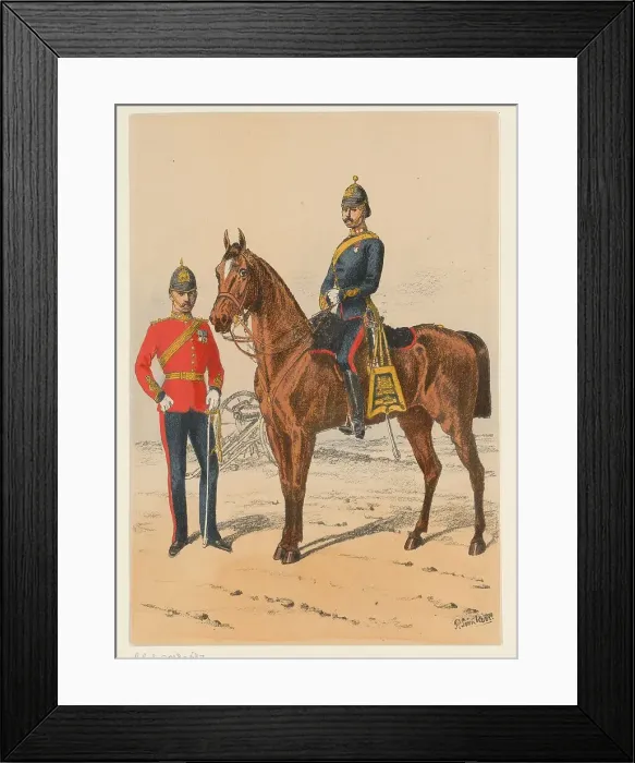 Framed Print : Two British soldiers, 1875-1925. Creator: Richard Simkin Framed Print : Two British soldiers, 1875-1925. Creator: Richard Simkin