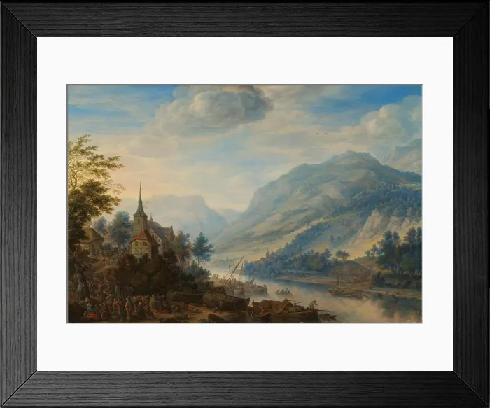 Framed Print : View of the Rhine River near Reineck, 1654. Creator: Herman Saftleven the Younger Framed Print : View of the Rhine River near Reineck, 1654. Creator: Herman Saftleven the Younger