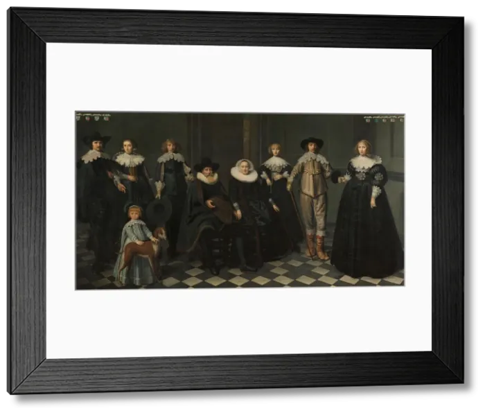 Framed Print : Portrait of the Family of Dirck Bas Jacobsz, Burgomaster of Amsterdam, 1634-1635. Creator: Dirck Dircksz. Santvoort Framed Print : Portrait of the Family of Dirck Bas Jacobsz, Burgomaster of Amsterdam, 1634-1635. Creator: Dirck Dircksz. Santvoort