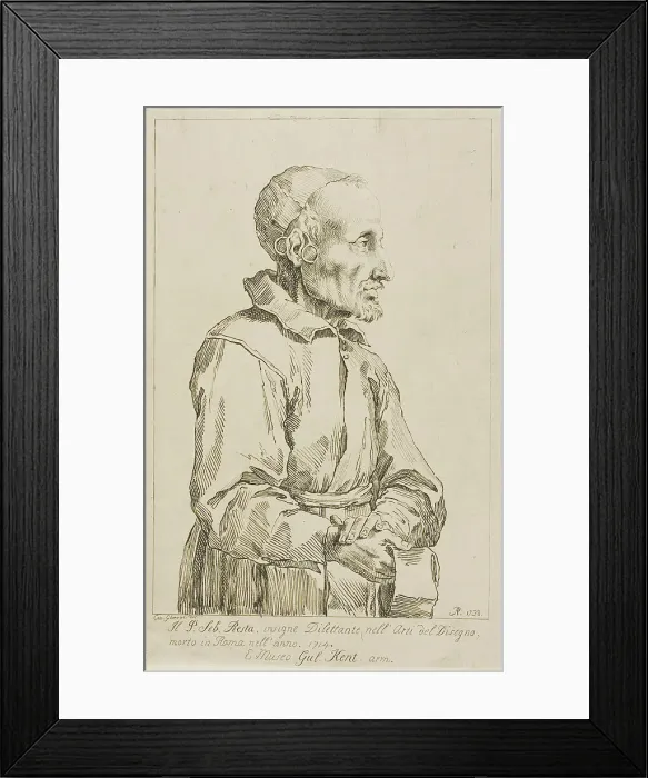 Framed Print : Portrait of Sebastiano Resta, 1738. Creator: Arthur Pond