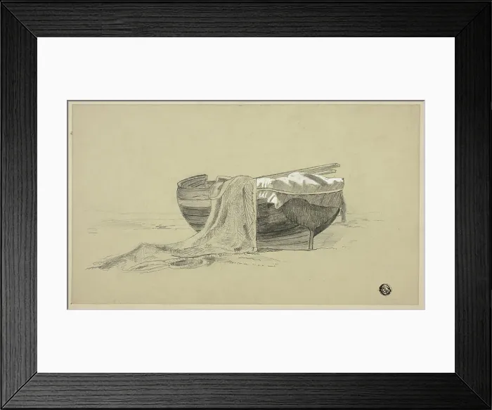Framed Print : Fishing Boat on Shore, c.1878. Creator: J. K. Rutter Framed Print : Fishing Boat on Shore, c.1878. Creator: J. K. Rutter