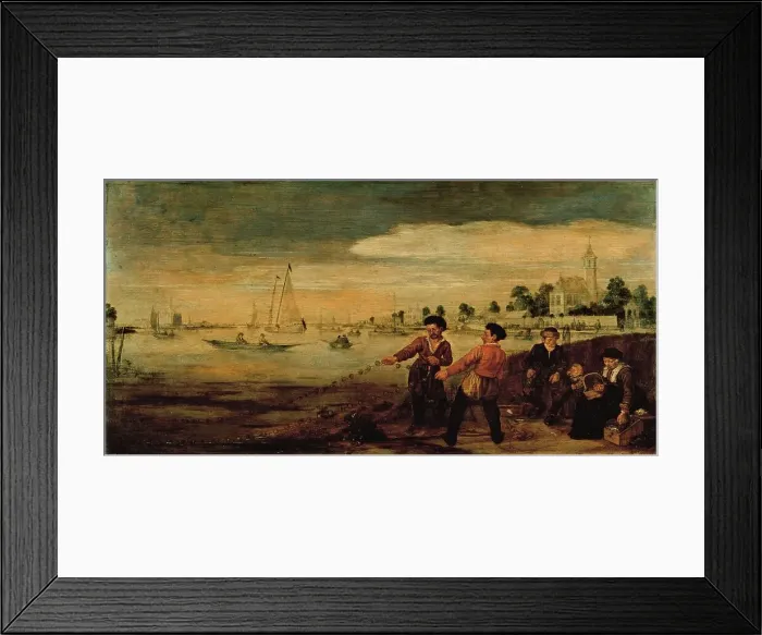 Framed Print : Fishermen on the Bank of the Amstel near the Pauwentuin, Amsterdam, c.1625-c.1630. Creator: Arent Arentsz Framed Print : Fishermen on the Bank of the Amstel near the Pauwentuin, Amsterdam, c.1625-c.1630. Creator: Arent Arentsz