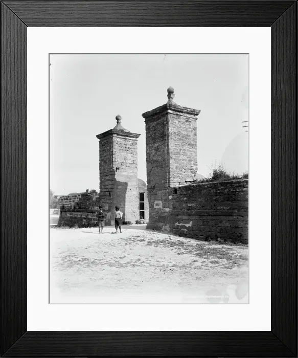 Framed Print : Old City Gate, St. Augustine, Fla. c1901. Creator: William H. Jackson Framed Print : Old City Gate, St. Augustine, Fla. c1901. Creator: William H. Jackson