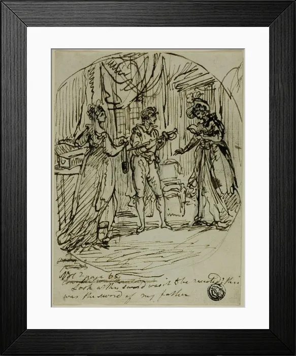 Framed Print : Look at This Sword, Was it to Be Resisted?, from Eleanora: from the Sorrows of Werter, n.d. Creators: Haggitt, William Artaud, Edward Dayes Framed Print : Look at This Sword, Was it to Be Resisted?, from Eleanora: from the Sorrows of Werter, n.d. Creators: Haggitt, William Artaud, Edward Dayes