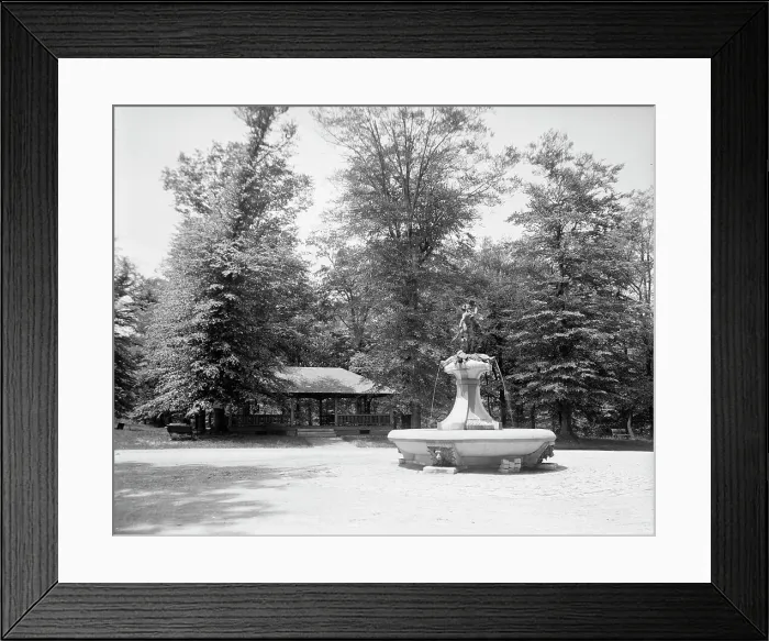 Framed Print : Fountain and pavilion, Cherokee Park, Louisville, Ky. between 1900 and 1910. Creator: Unknown Framed Print : Fountain and pavilion, Cherokee Park, Louisville, Ky. between 1900 and 1910. Creator: Unknown