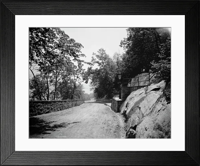 Framed Print : Road from the station, U.S. Military Academy, between 1900 and 1906. Creator: William H. Jackson Framed Print : Road from the station, U.S. Military Academy, between 1900 and 1906. Creator: William H. Jackson